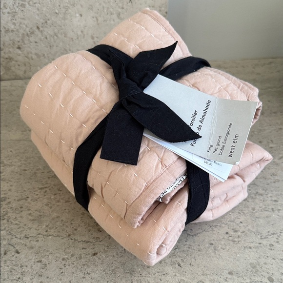 West Elm Other - West Elm Blush King Pick Stitch Pillow Shams. Set Of 2.
